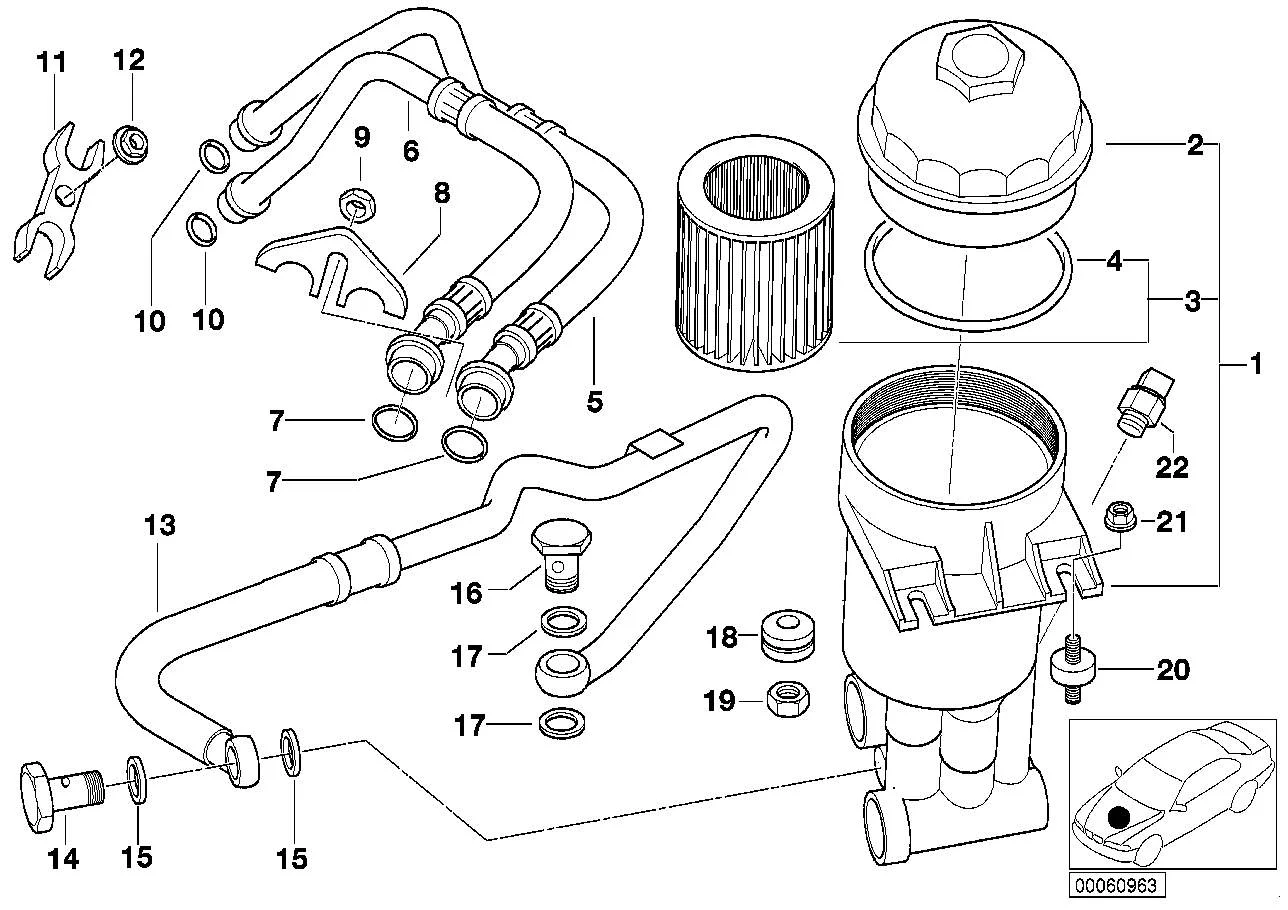 BMW Satz Ölfiltereinsatz E31 E32 E34 E38 E39 E52 E53 11427510717
