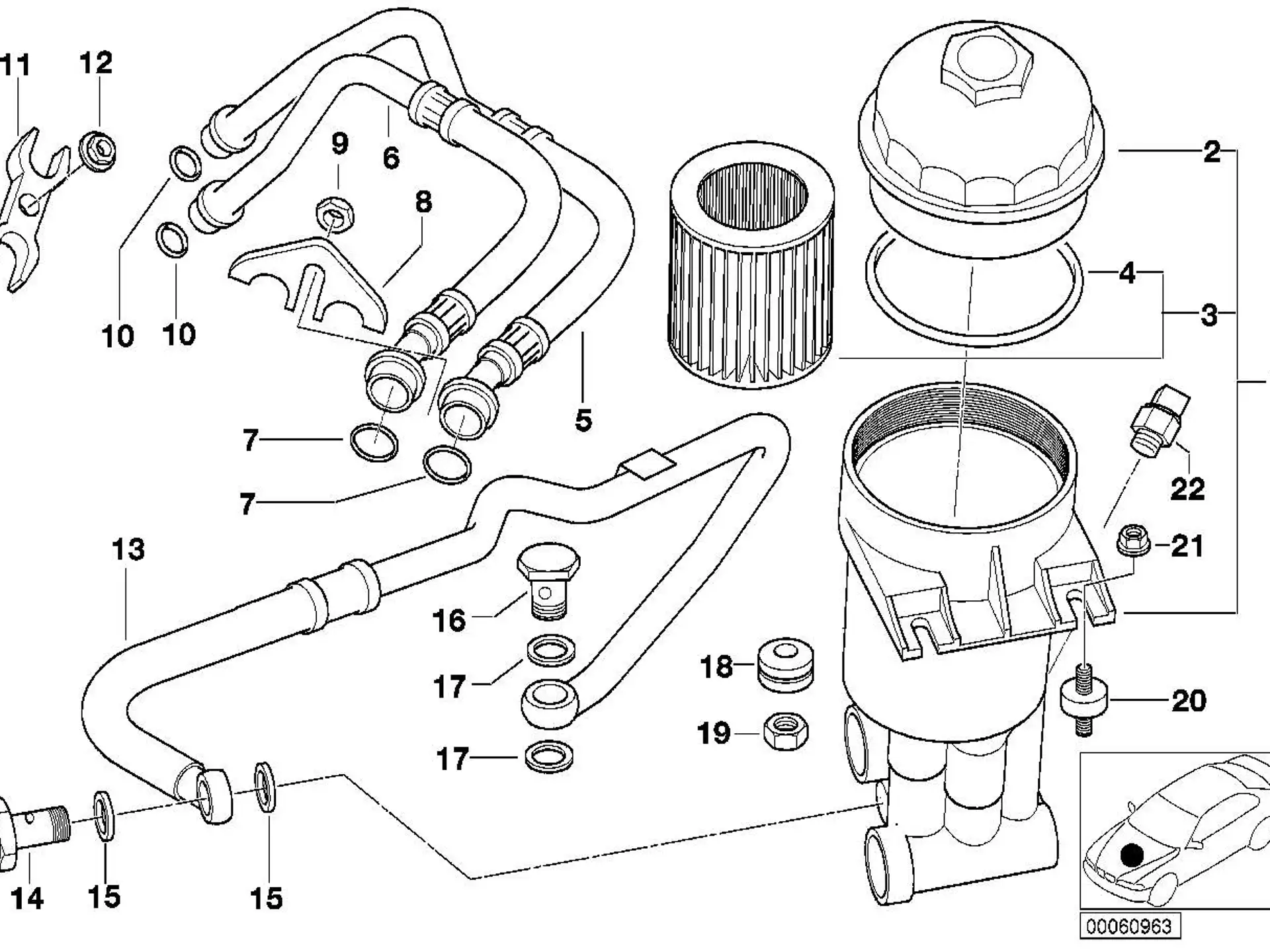 BMW Satz Ölfiltereinsatz E31 E32 E34 E38 E39 E52 E53 11427510717