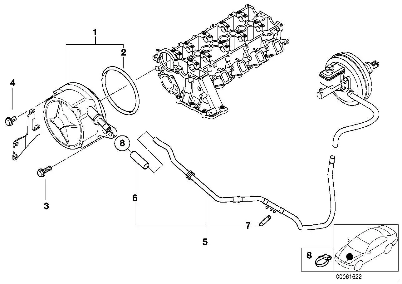 BMW Unterdruckleitung E39 E46 34331165149 - 3er E46, 5er E39
