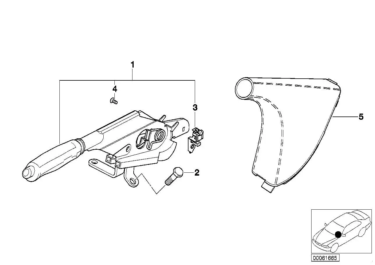 BMW Handbremshebelabdeckung Leder E46 34408227928 - 3er E46