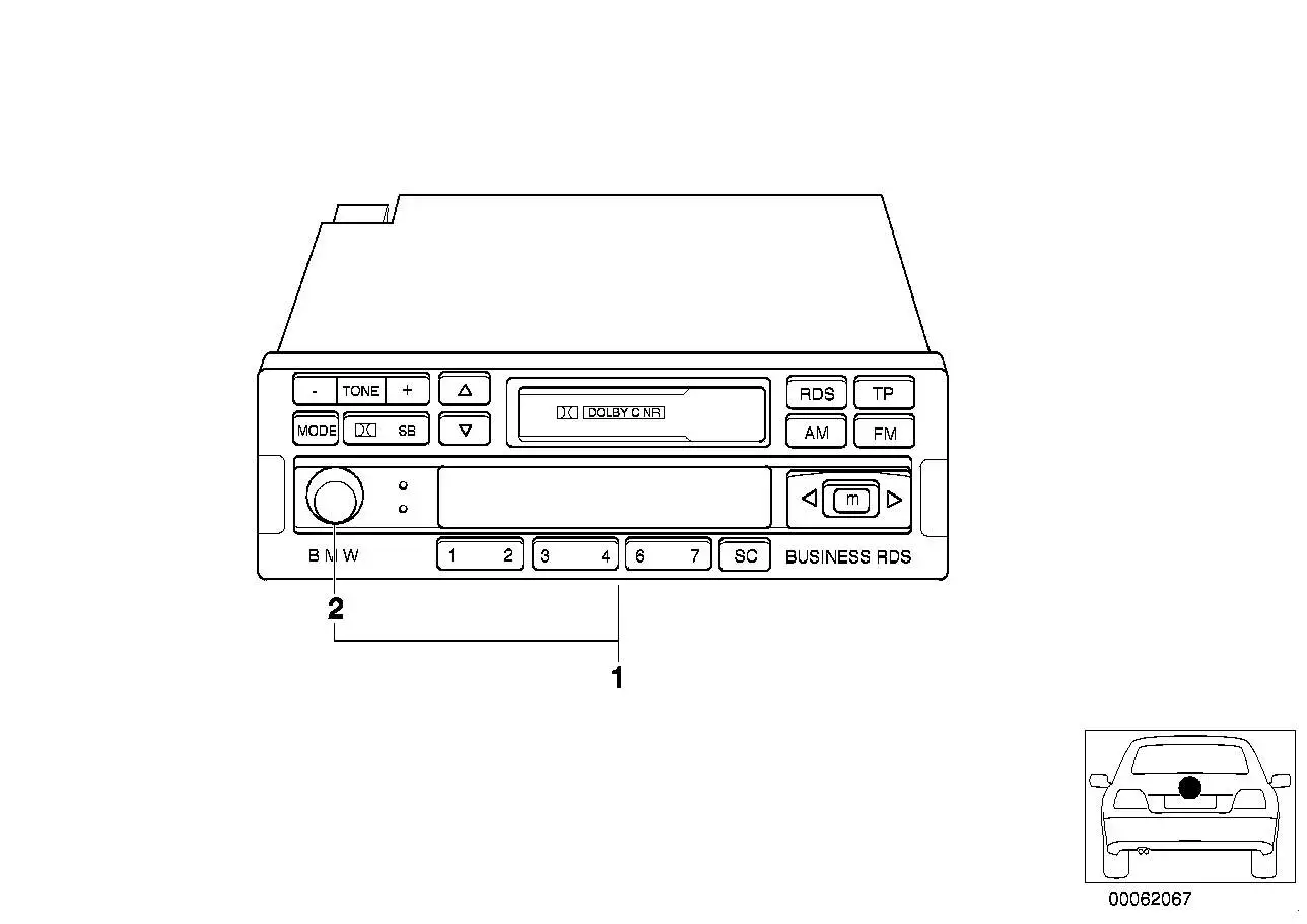 BMW Knopf E31 E36 65126907820 - Bildposition 02