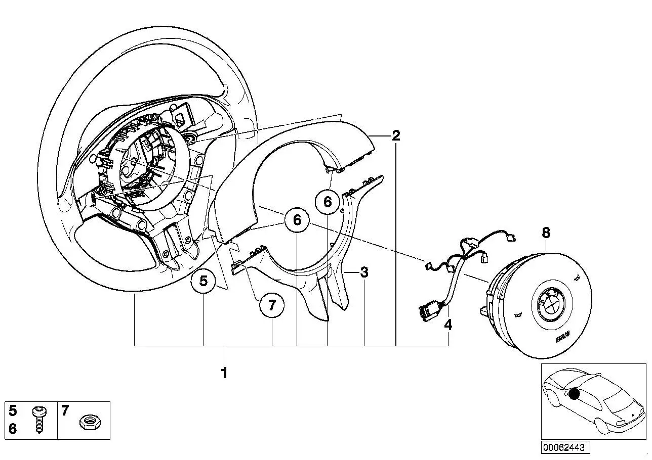BMW Sportlenkrad Airbag Leder E46 32306770416 - 3er E46