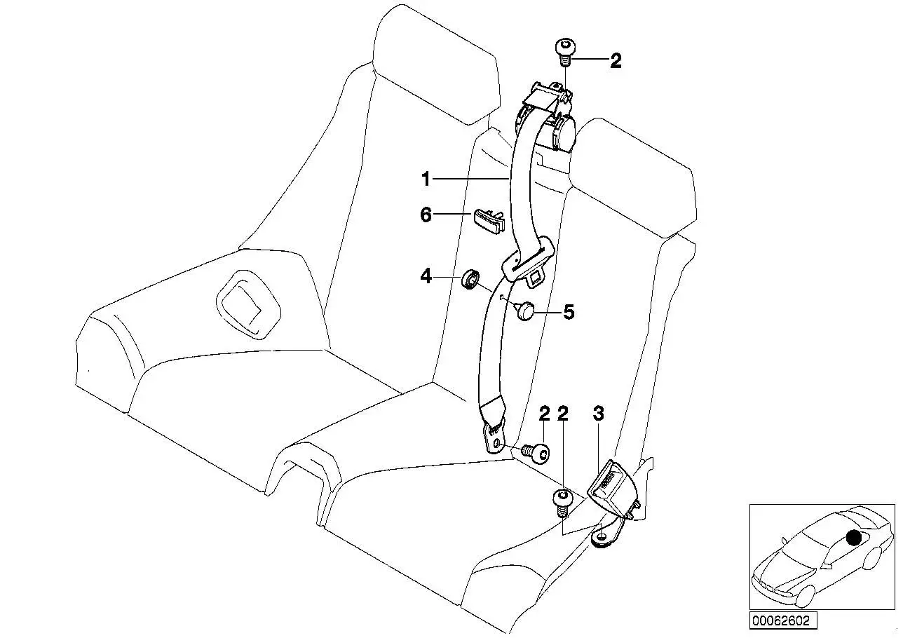 BMW Untergurt hinten rechts E46 72117007748