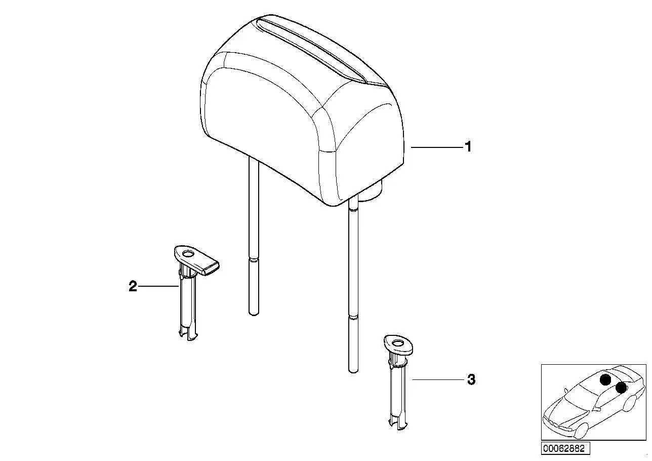 BMW Kopfstütze Leder E46 52208255032 - 3er E46 Cabrio - Compact -