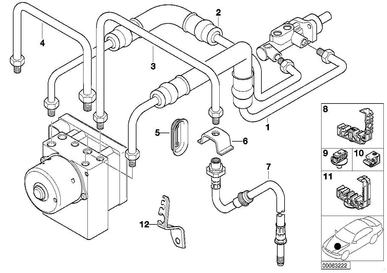 BMW Rohrleitung E12 E21 E36 E46 34326755660 - Bildposition 04