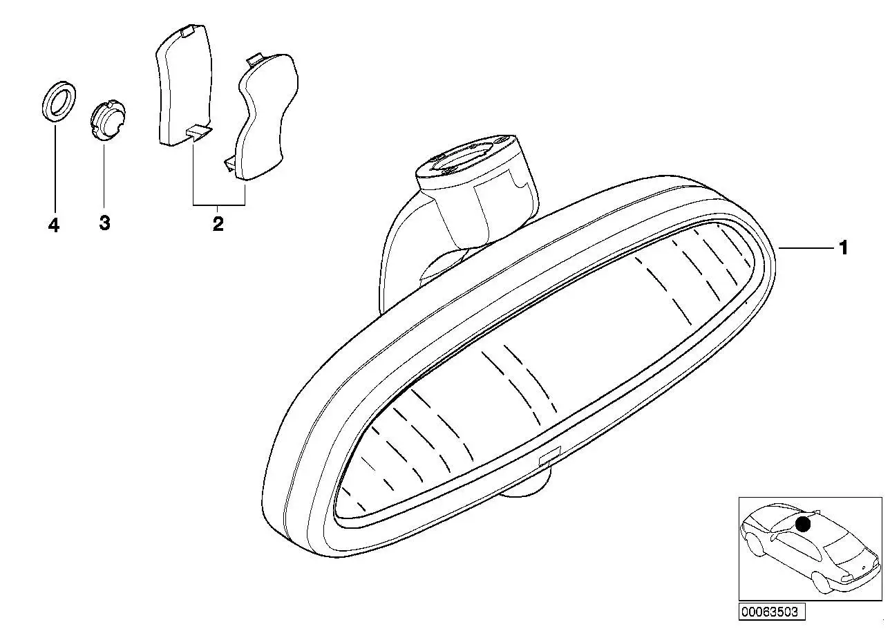 BMW Innenspiegel EC / LED / Funk E52 51168257712