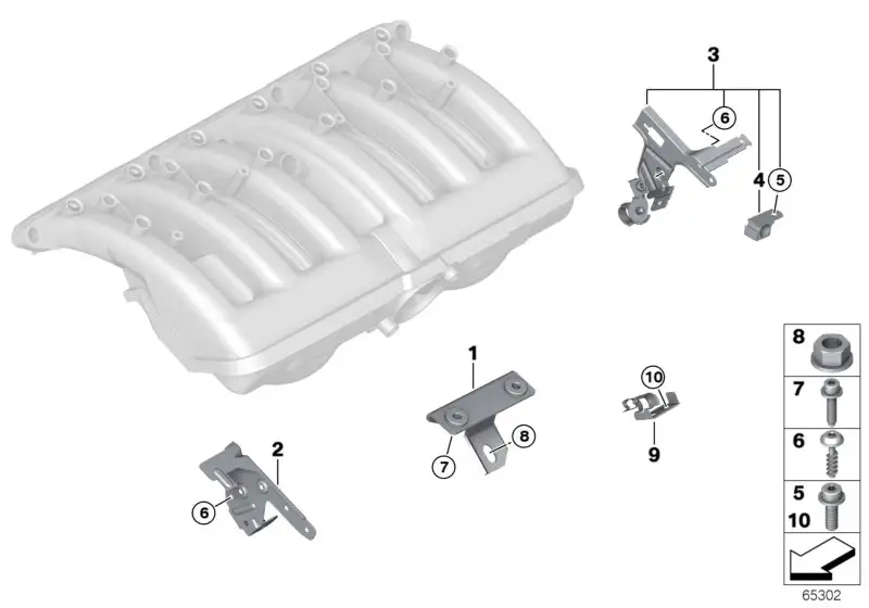 BMW Stütze Ansaugleitung E38 E39 E46 E53 E60 E61 E65 E66 E83 E85