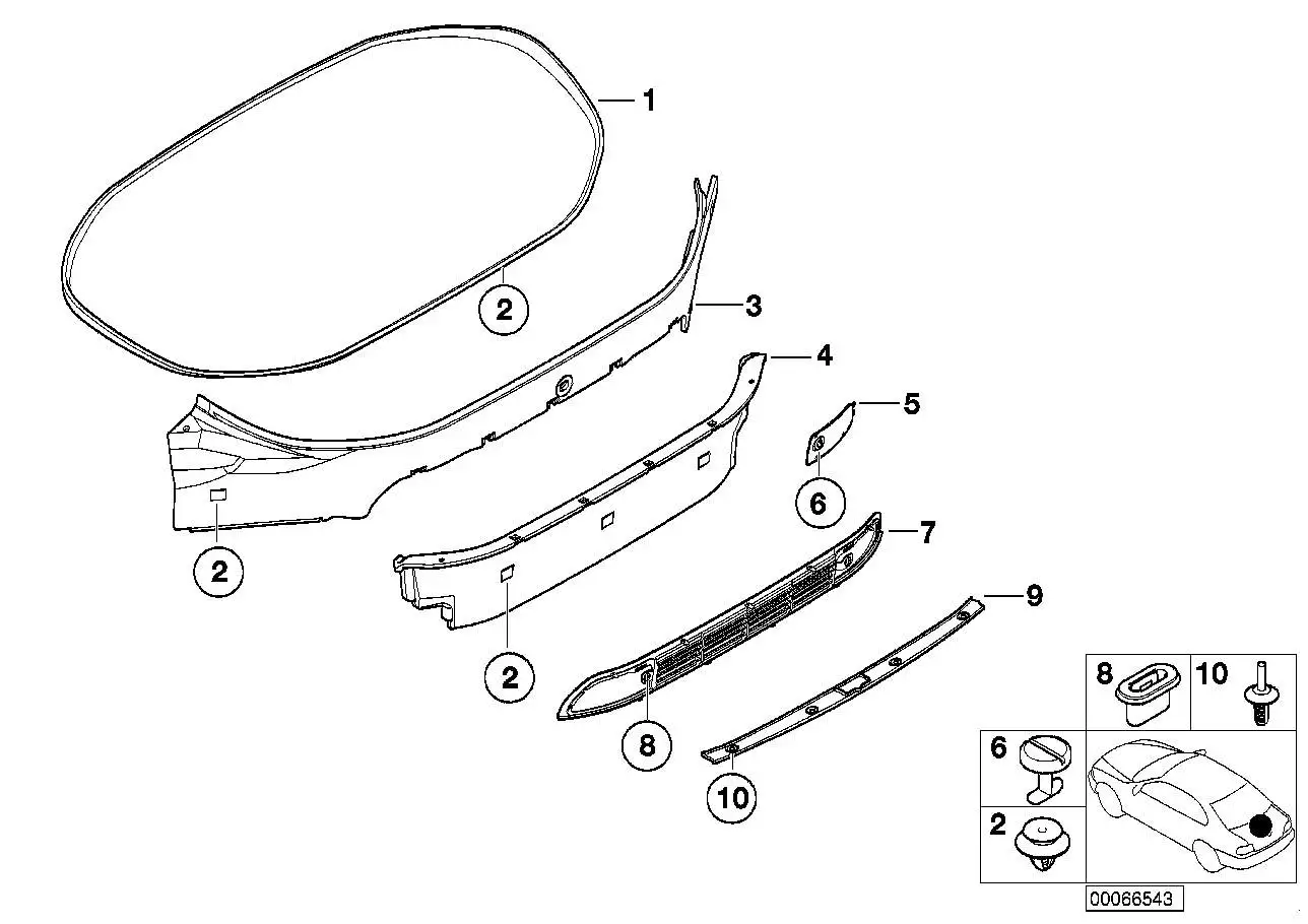 BMW Verkleidung Heckklappe E52 51717003682
