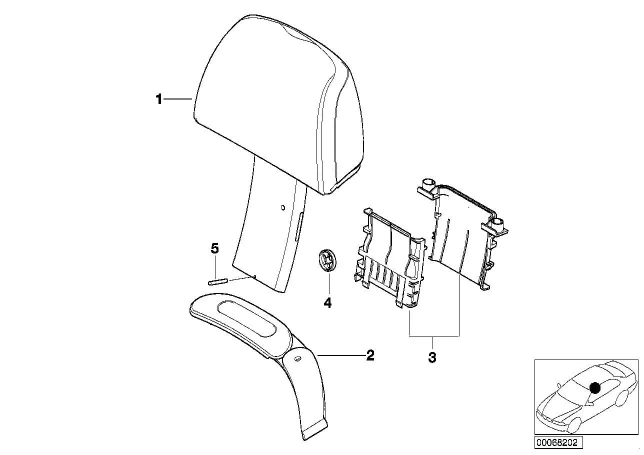 BMW Kopfstütze Leder E52 52108268308 - Z8 E52