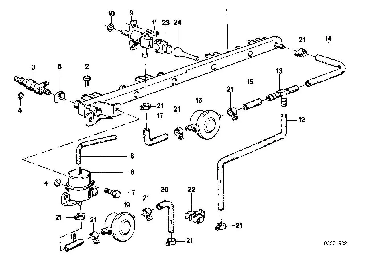 BMW Einspritzventil E24 E28 E30 13641273271 - Z1 E30, 5er E28, 6e