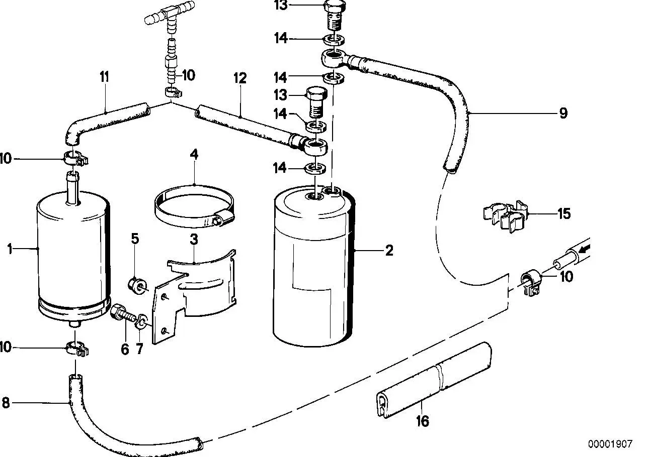 BMW Halter Kraftstofffilter E30 13321713062 - Bildposition 03