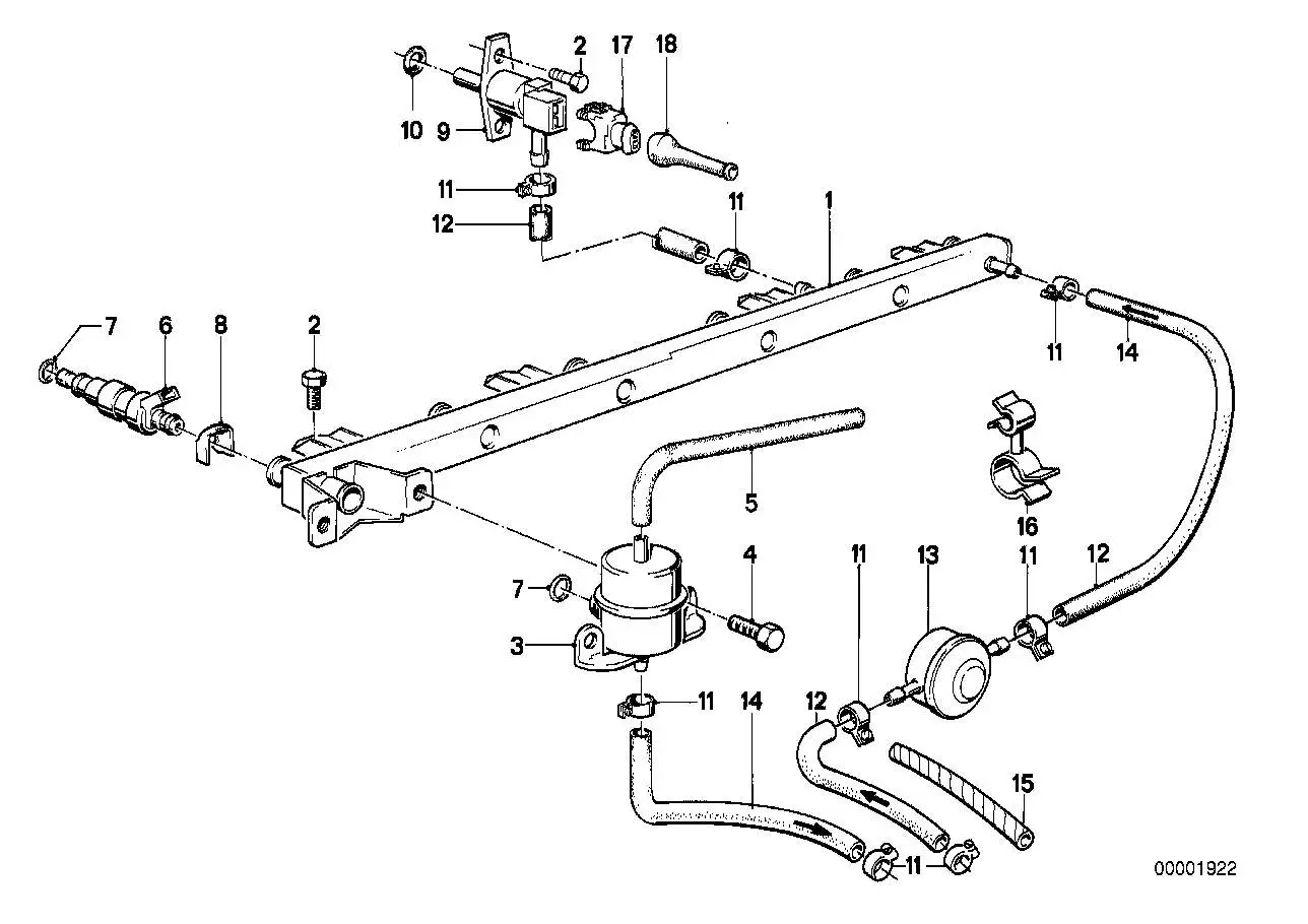BMW Einspritzrohr E23 E24 E28 13531717071 - 5er E28, 6er E24, 7er