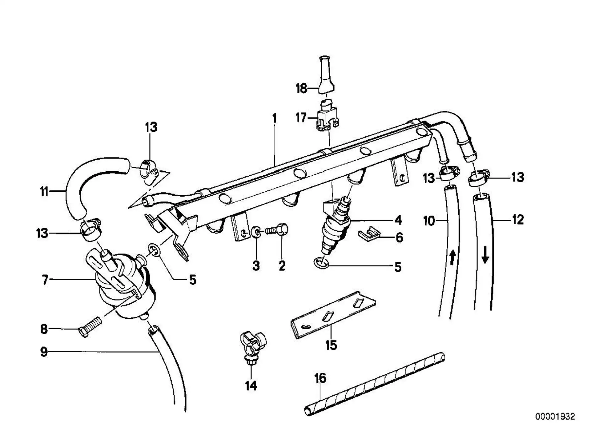 BMW Kraftstoffschlauch E30 E23 E24 E28 E31 E32 E34 E36 13311722565
