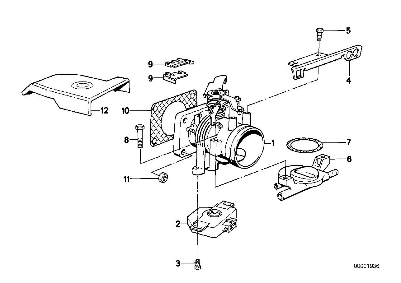 BMW Drosselklappenstutzen E30 E34 13541714524