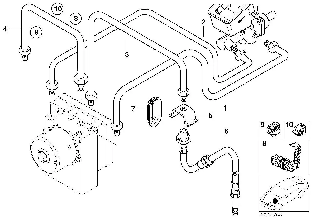 BMW Bremsschlauch vorne E46 E85 E86 34326766966 - 3er E46, Z4 E85