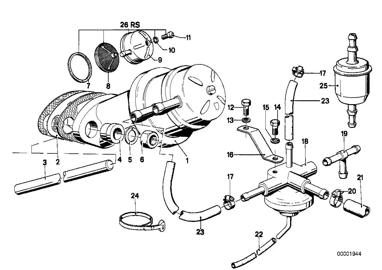 BMW Kraftstofffilter E12 E21 E28 E30 E65 E66 13321277497 - 3er, Z