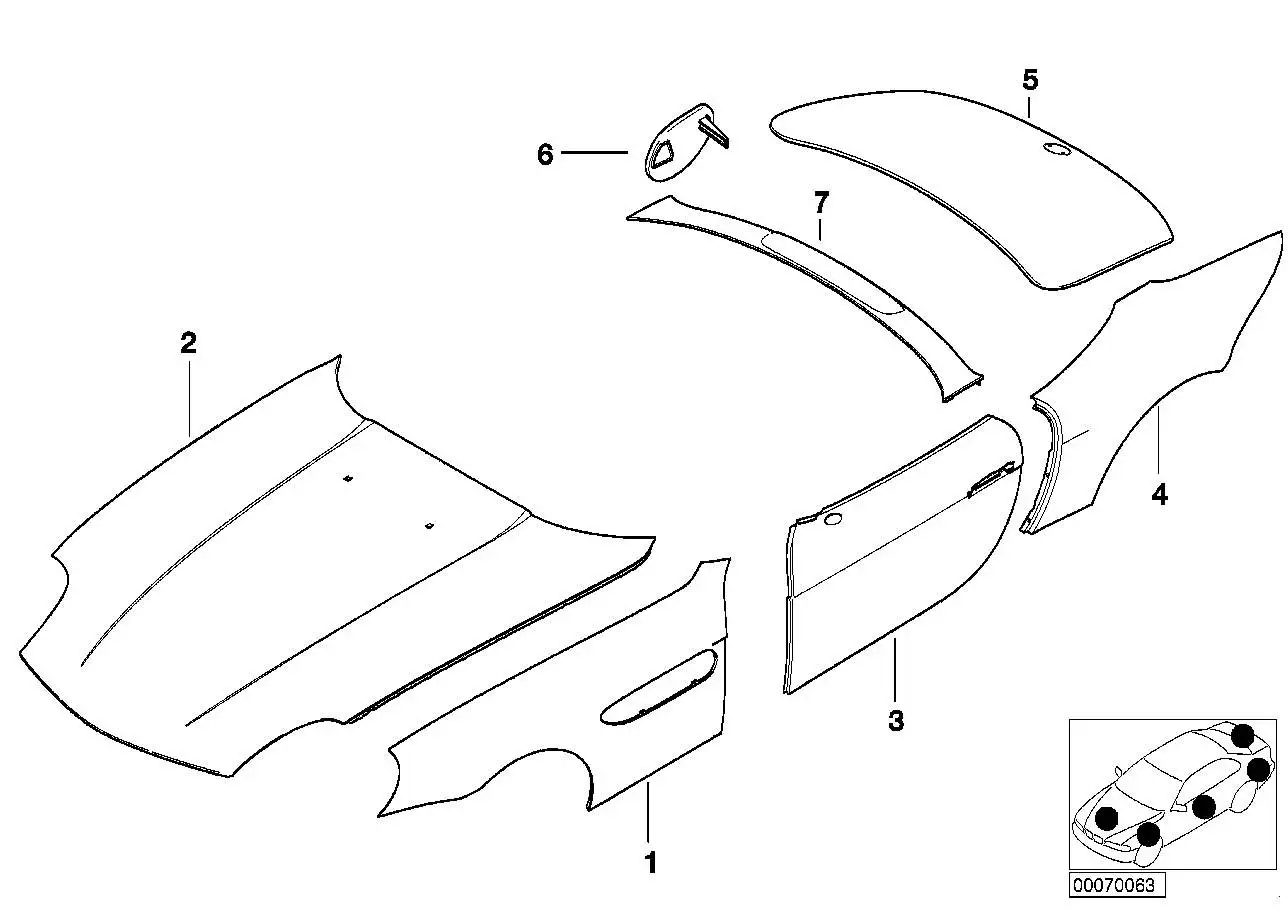 BMW Seitenwand vorn rechts E52 41357011670