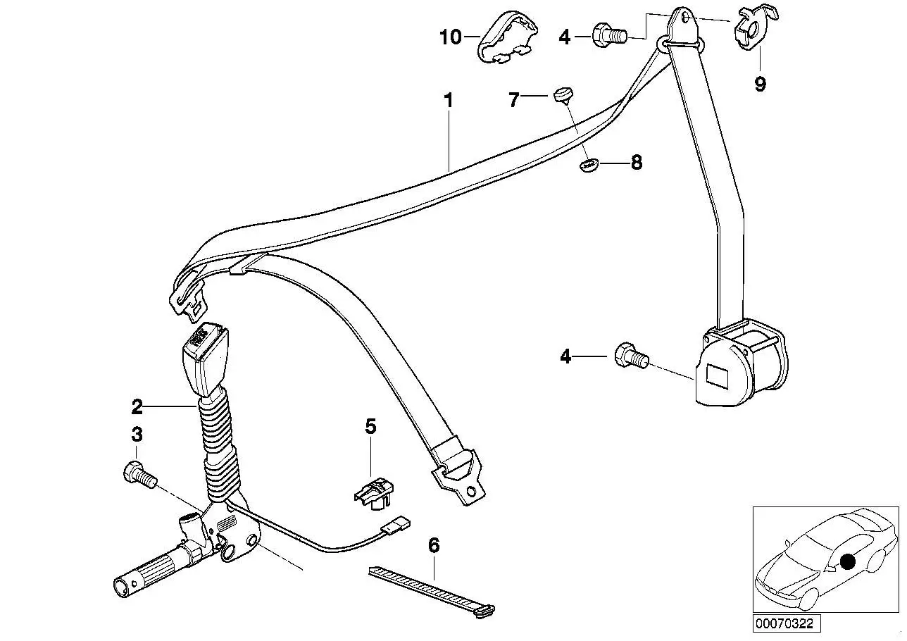BMW Obergurt vorn mit Kraftbegrenzer 72118407991 - Bildposition 0