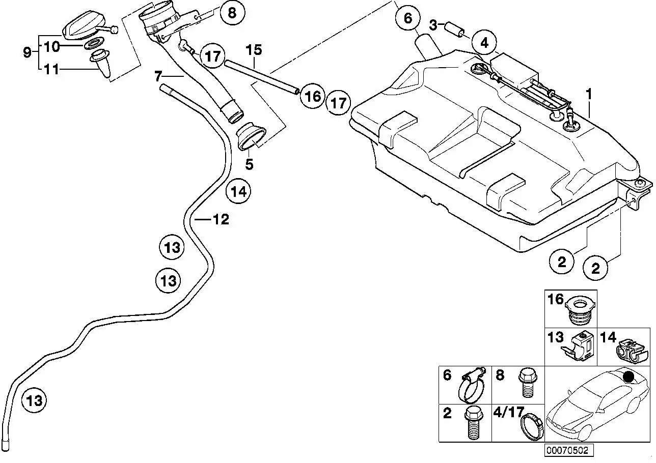BMW Tankverschluss E52 16111184531 - Bildposition 09