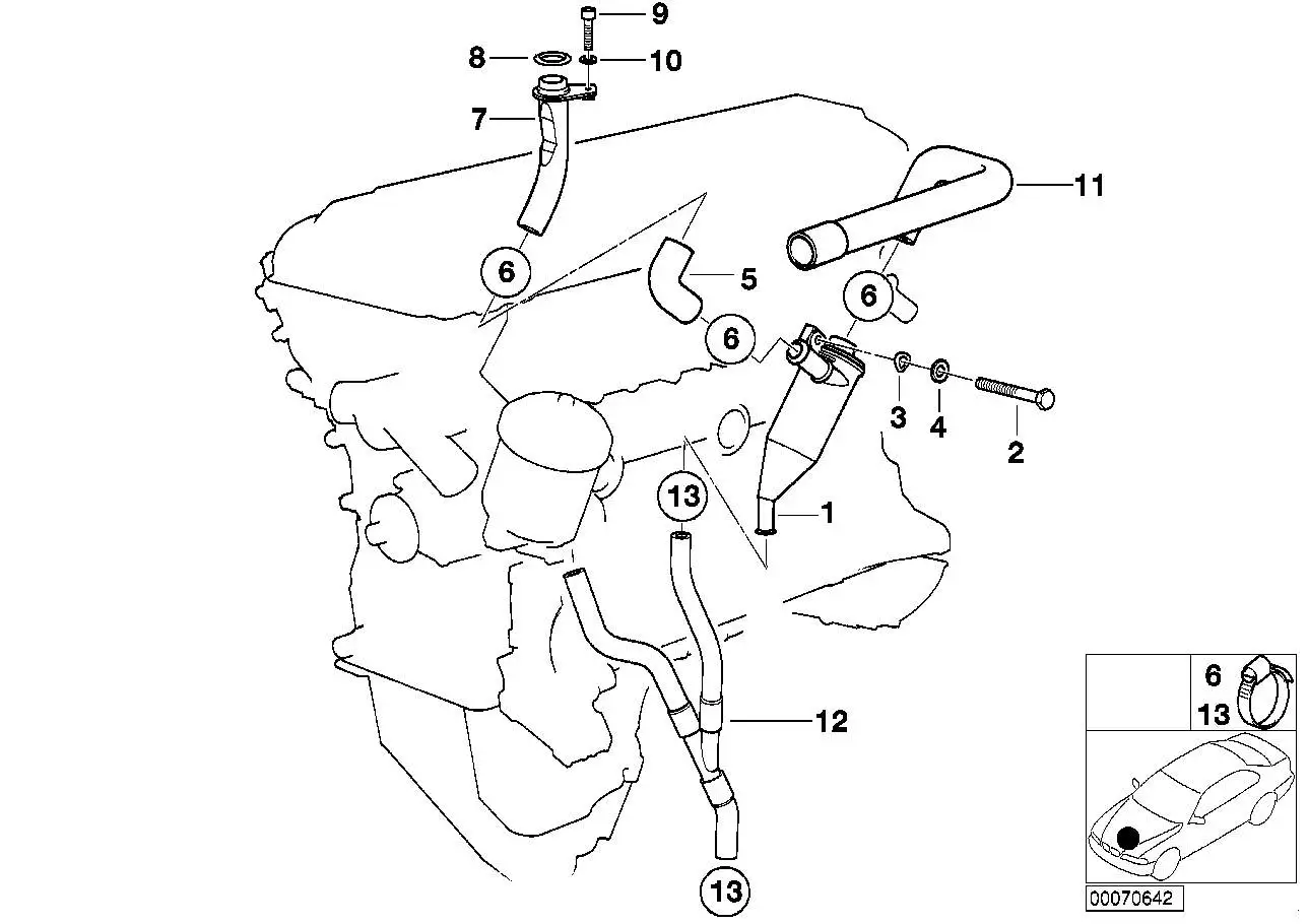 BMW Schlauch E36 11151404980 - Z3 E36