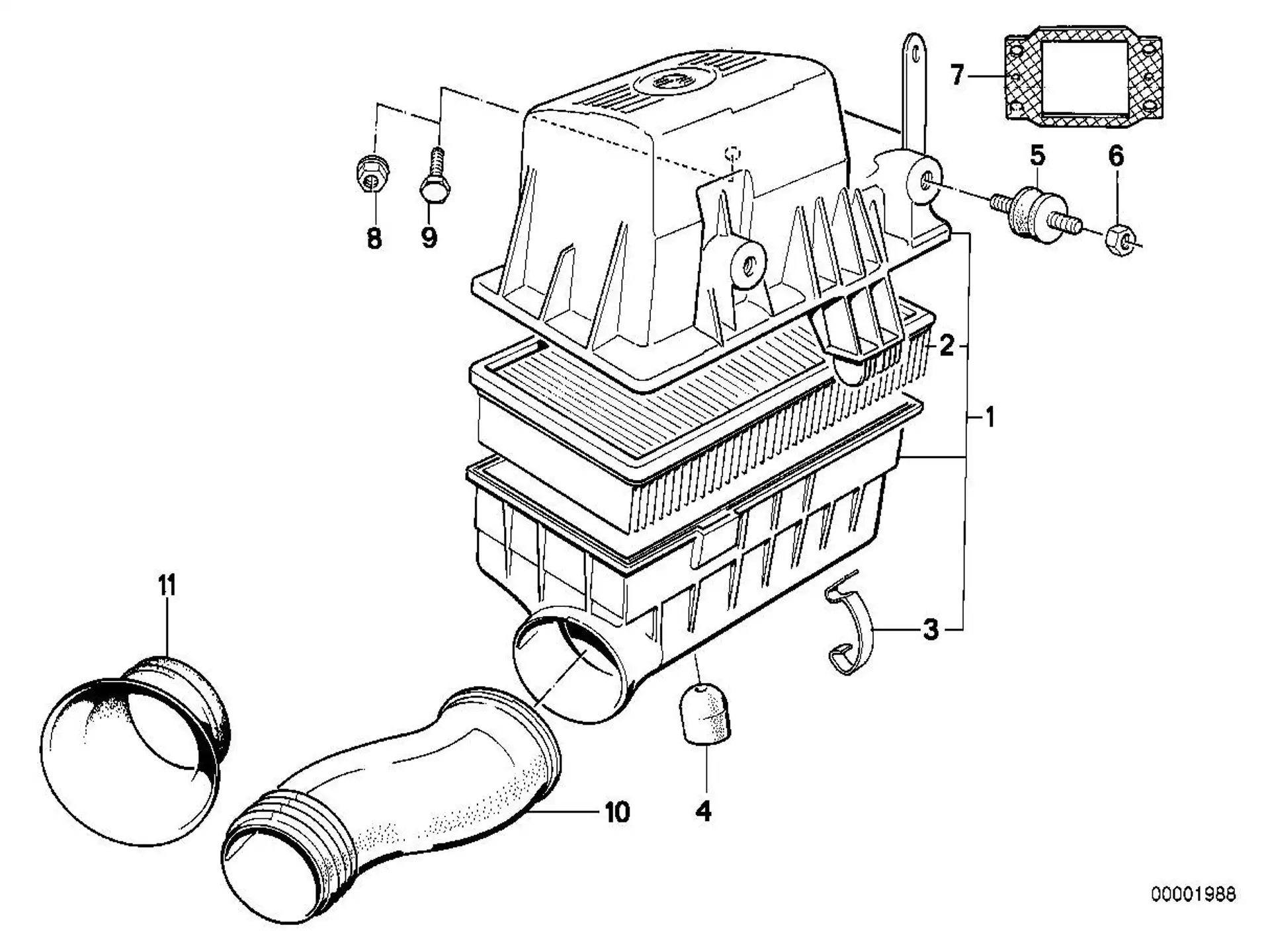 BMW Dichtrahmen E28 E30 E34 E36 13711705064