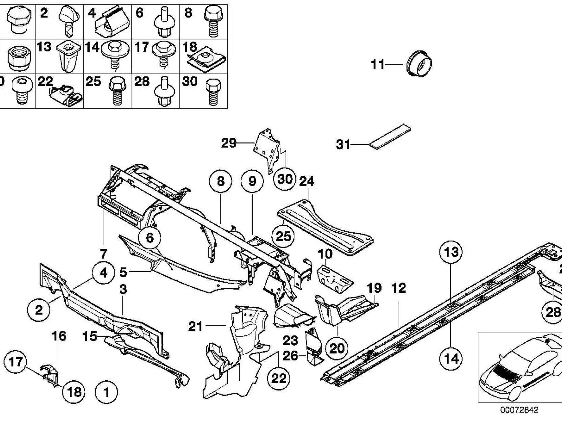 BMW Abschlusswand Motorraum Mitte E39 51718157446