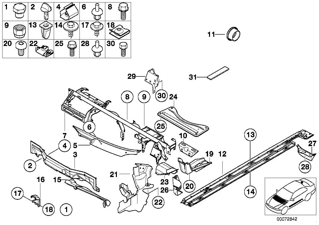 BMW Abdeckung Frontklappe innen E39 51718205291