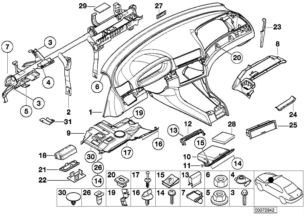 BMW Blechmutter E46 E70 E71 E72 E81 E82 E83 E87 E88 F01 F02 51457