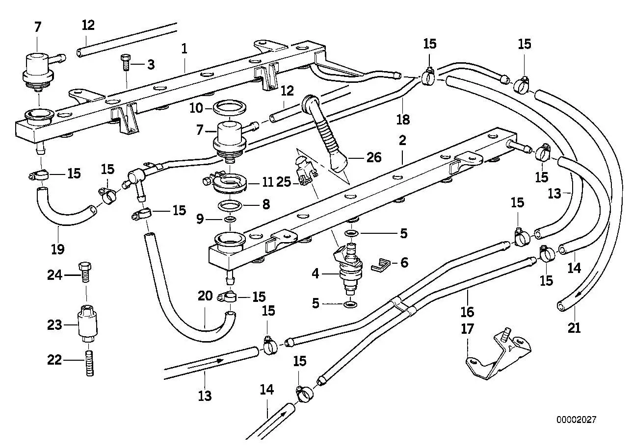 BMW Einspritzventil E30 E31 E32 E34 E36 E38 13641731357 - Bildpos
