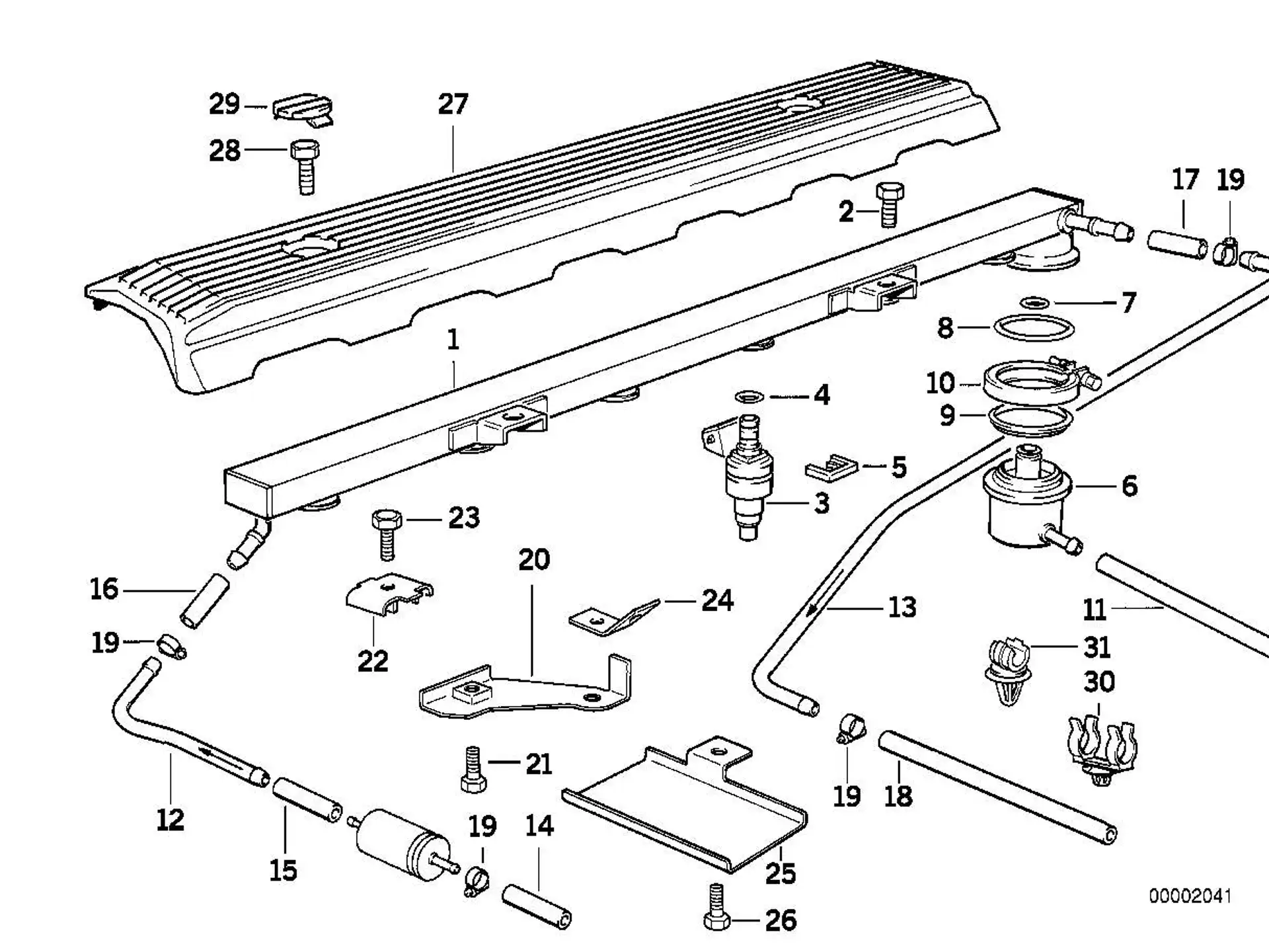 BMW Satz Kraftstoffschlauch/Schelle E30 E31 E32 E34 E36 E38 13311403416