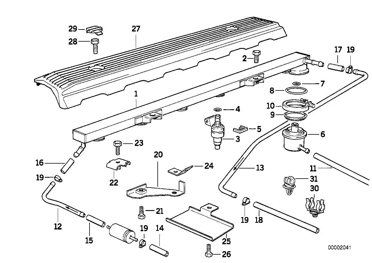 BMW Satz Kraftstoffschlauch/Schelle E30 E31 E32 E34 E36 E38 13311