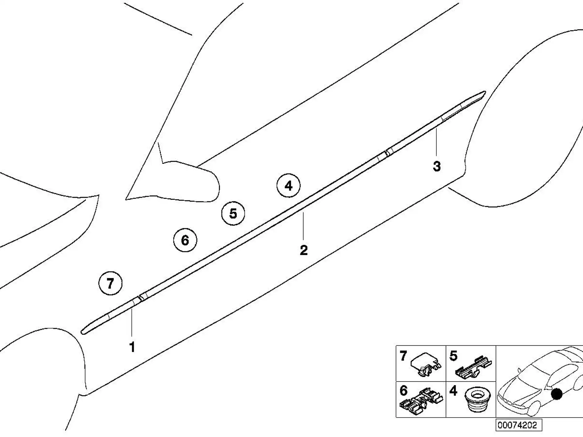 BMW Stossleiste Seitenwand hinten rechts E46 51138238880