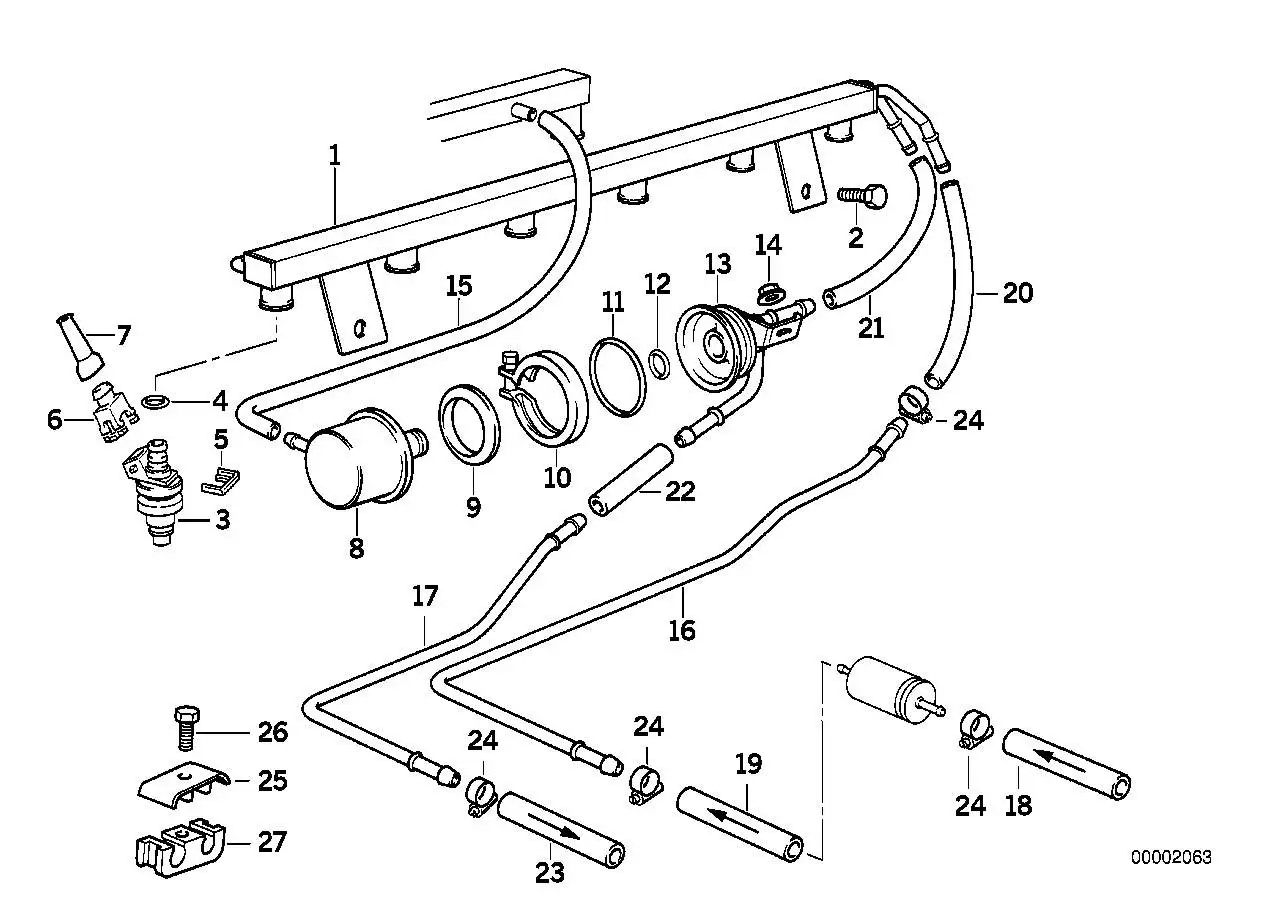 BMW Einspritzventil E34 E36 13641310641