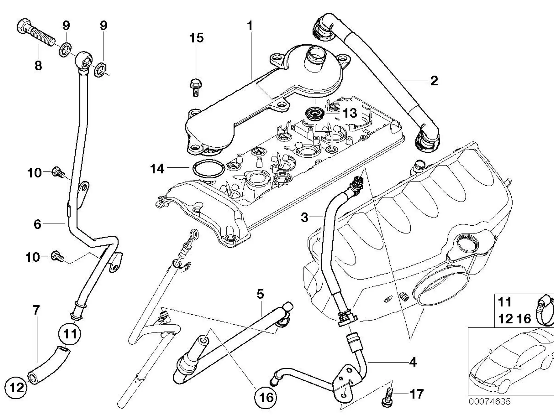 BMW Entlüftungsschlauch E46 11157833649