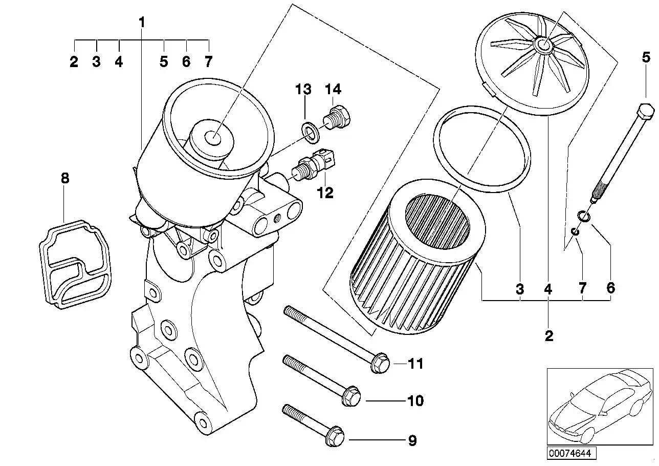 BMW Ölfilterdeckel E30 E32 E34 E36 E46 E85 E86 11421711075 - Bild