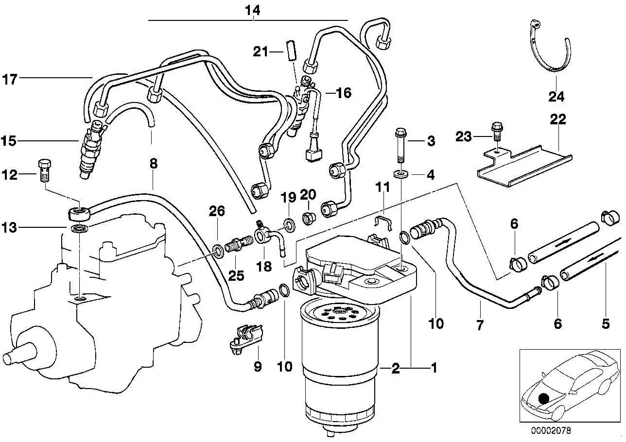 BMW Filtereinsatz E34 E36 E38 E39 13327786647 - Z3 E36, 5er E34,