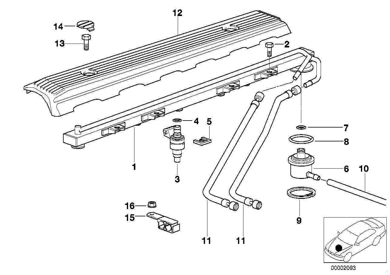 BMW Einspritzventil E36 E38 E39 13641703819 - Z3 E36, 5er E39, 7e