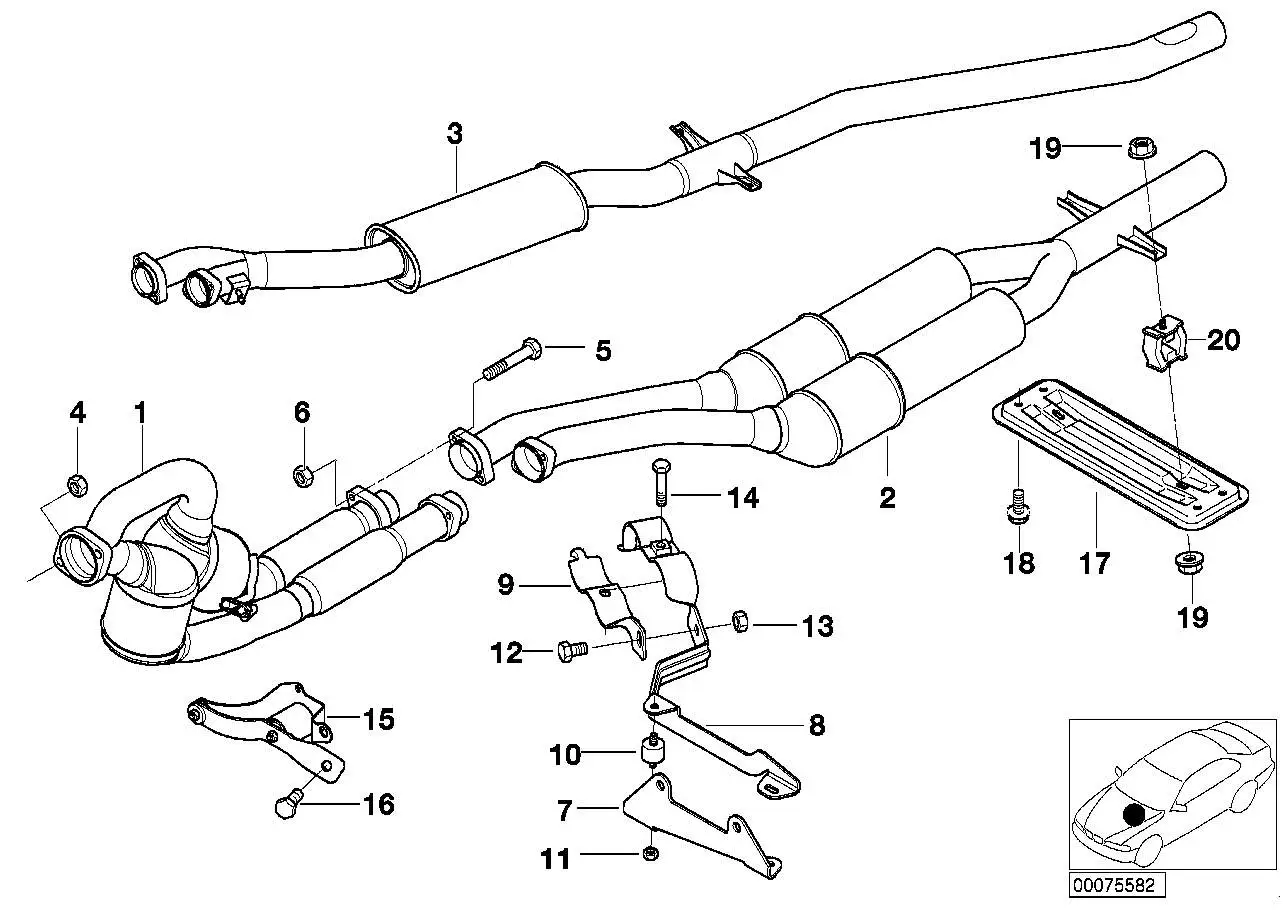 BMW Träger Abgasanlage E39 18212247980