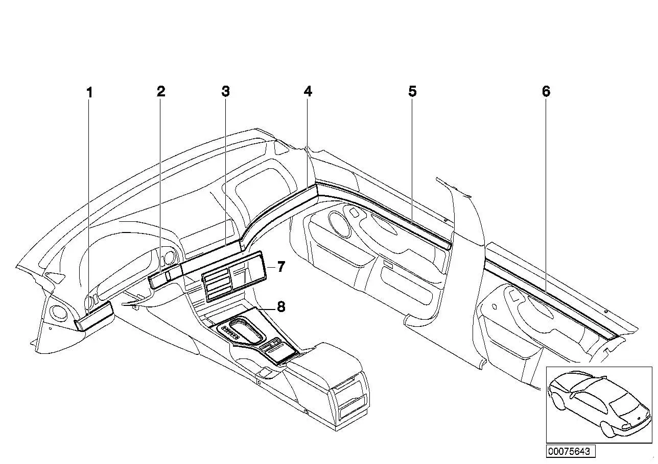 BMW Zierblende rechts E39 51452694098