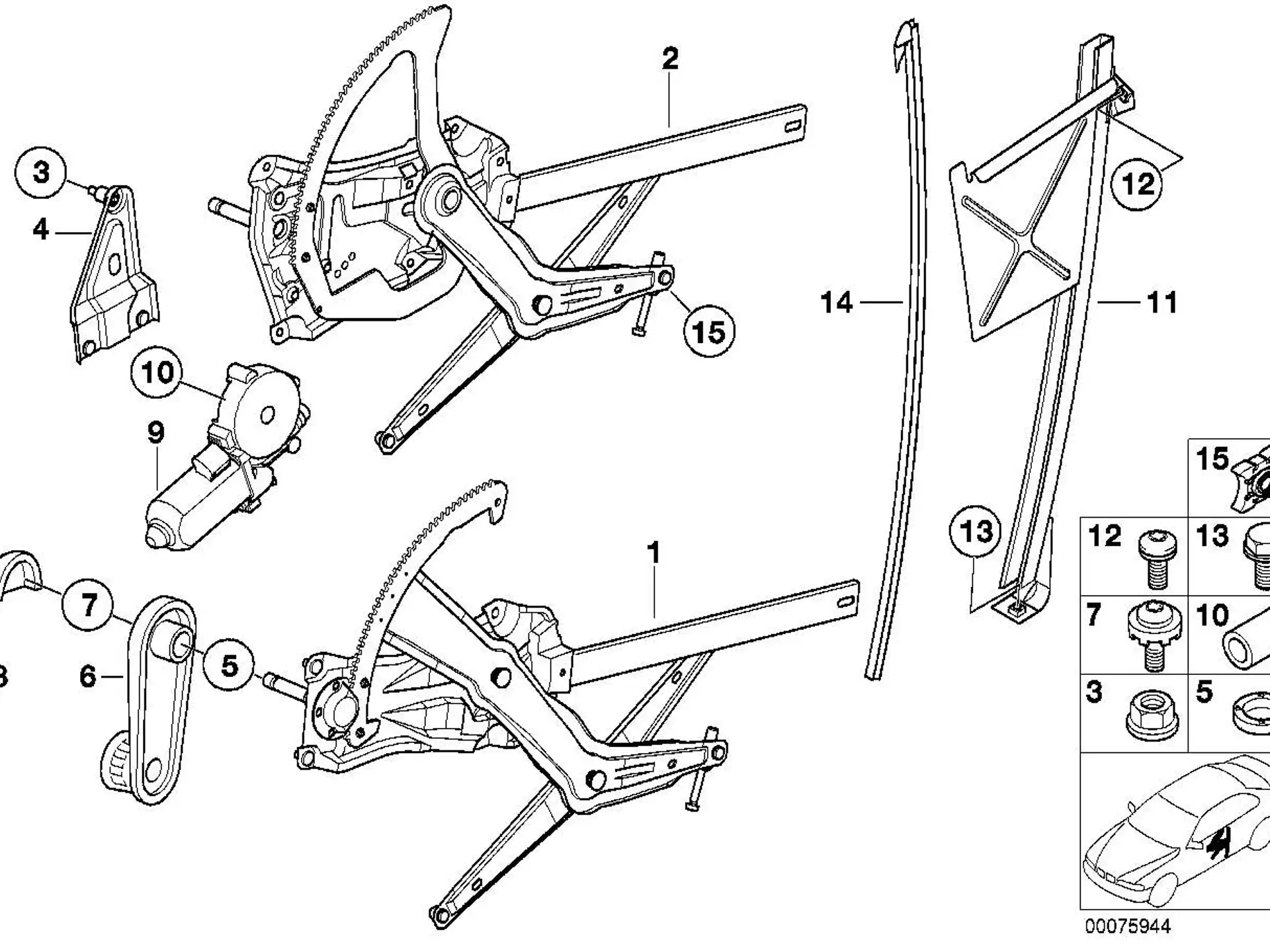 BMW Elektr.Fensterheber vorne links 51338397705