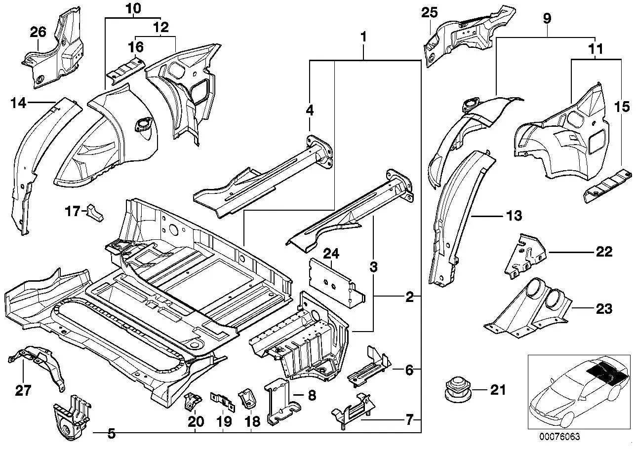 BMW Reparaturteil Einsatz Hinterachsträger 41117033491