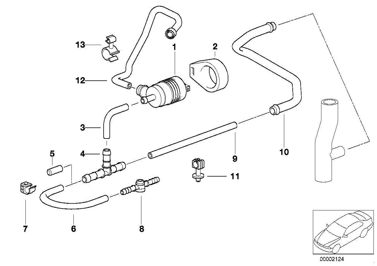 BMW Schlauch mit Scheuerschutz E31 E36 E38 11641405764