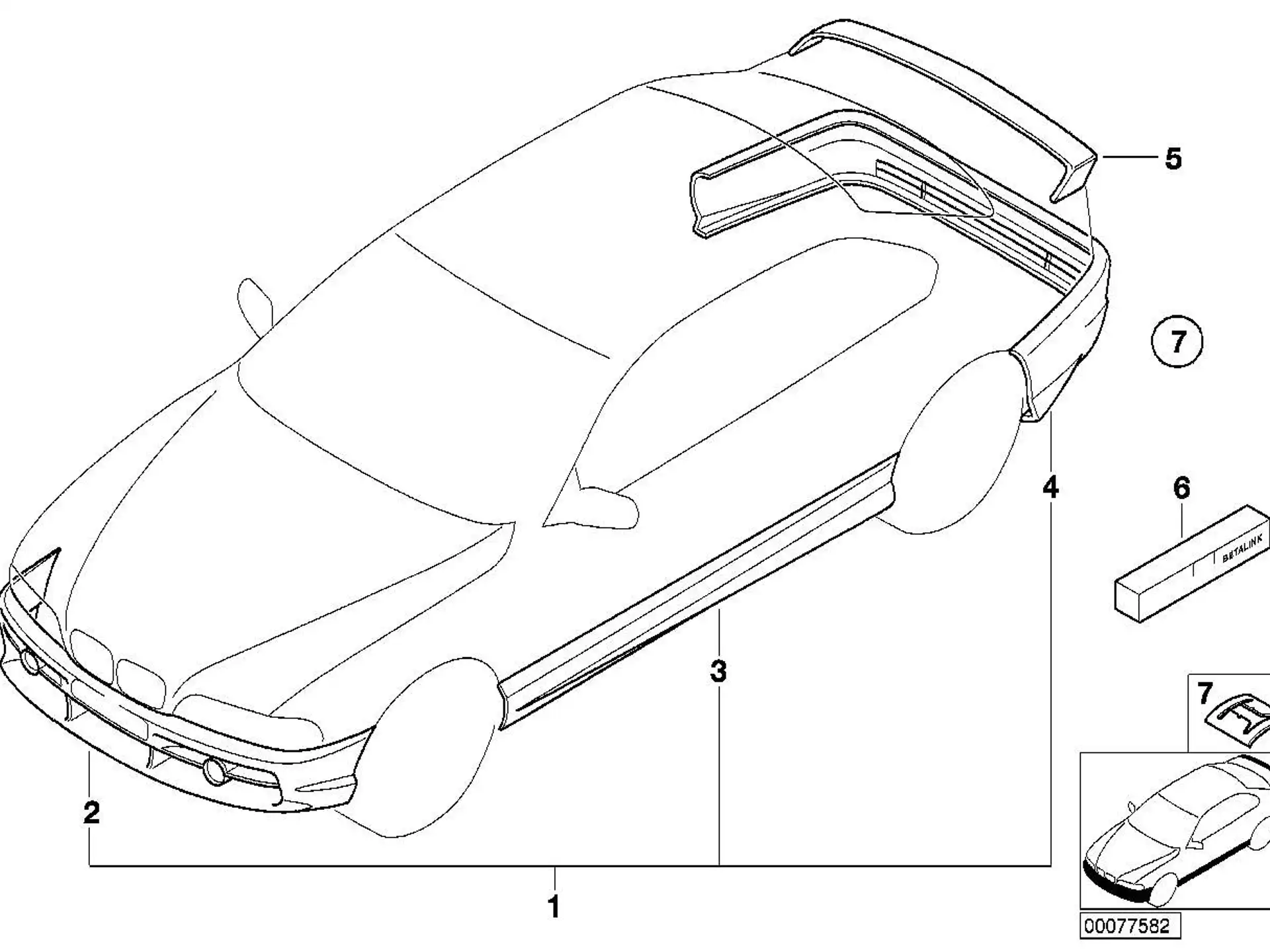 BMW Aufnahme Seitenwand rechts E46 51128195322