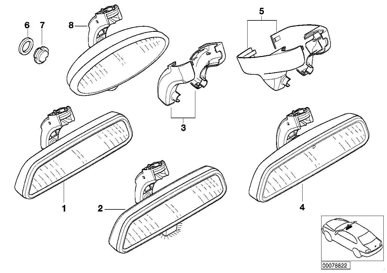 BMW Innenspiegel EC / LED E39 E46 E53 E60 E61 E63 E65 E66 E70 E83
