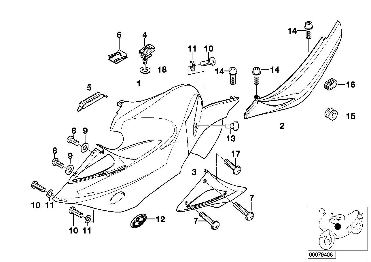 BMW Linsenschraube mit Unterlegscheibe 46632351521 - Bildposition