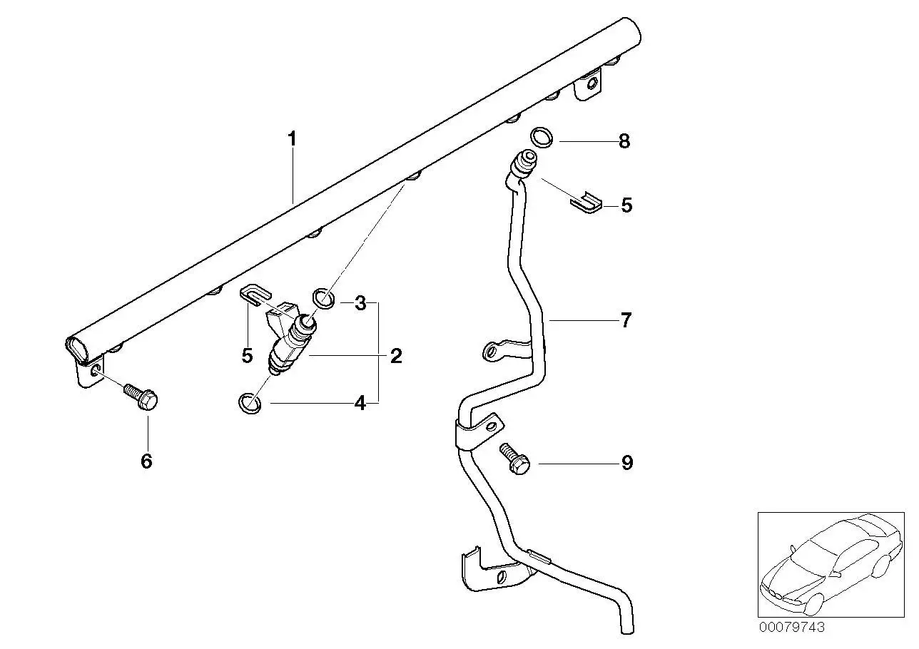 BMW Einspritzleitung E46 E85 E86 13537830974 - 3er E46, Z4 E85, Z
