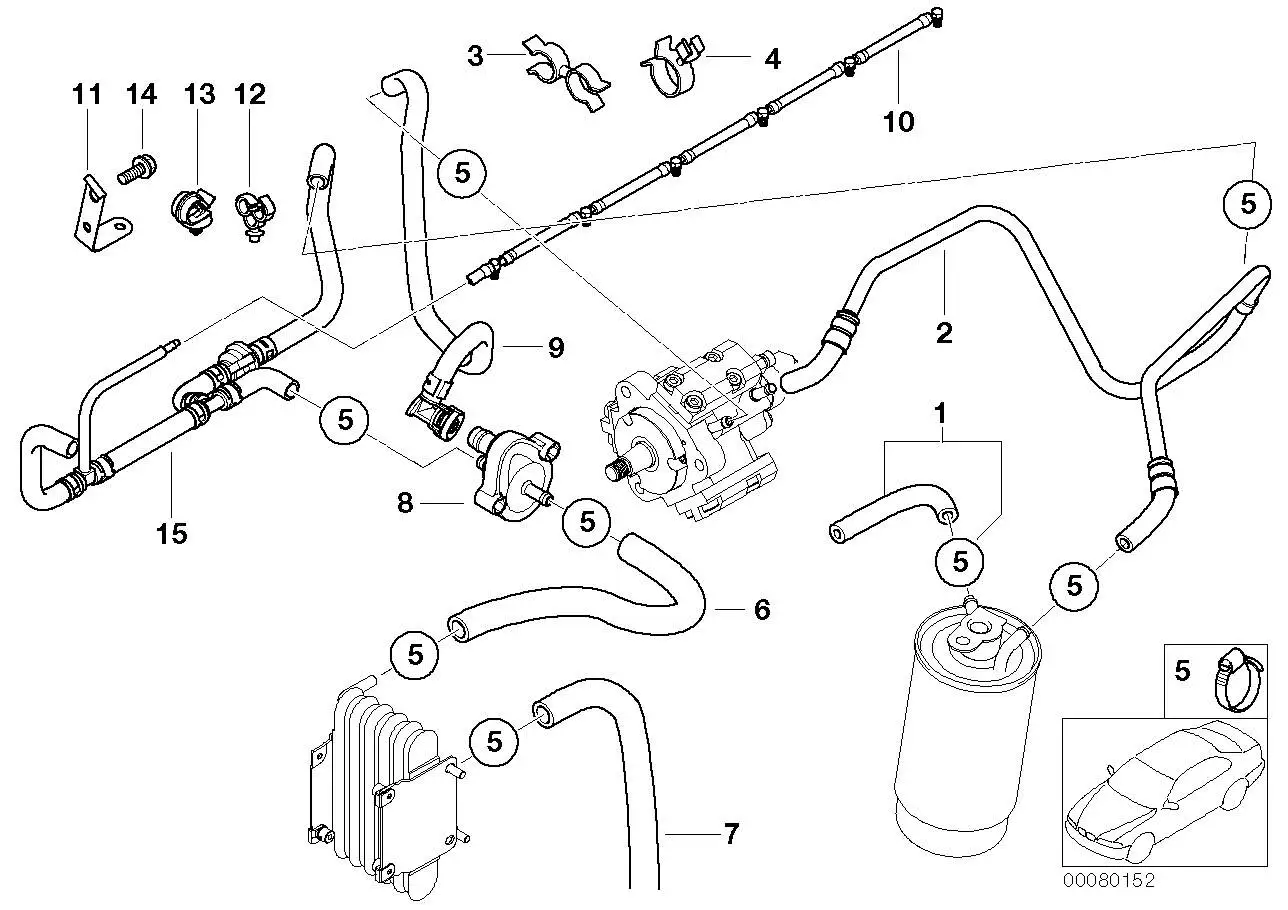 BMW Kraftstoff-Vorlaufleitung E46 13537787543