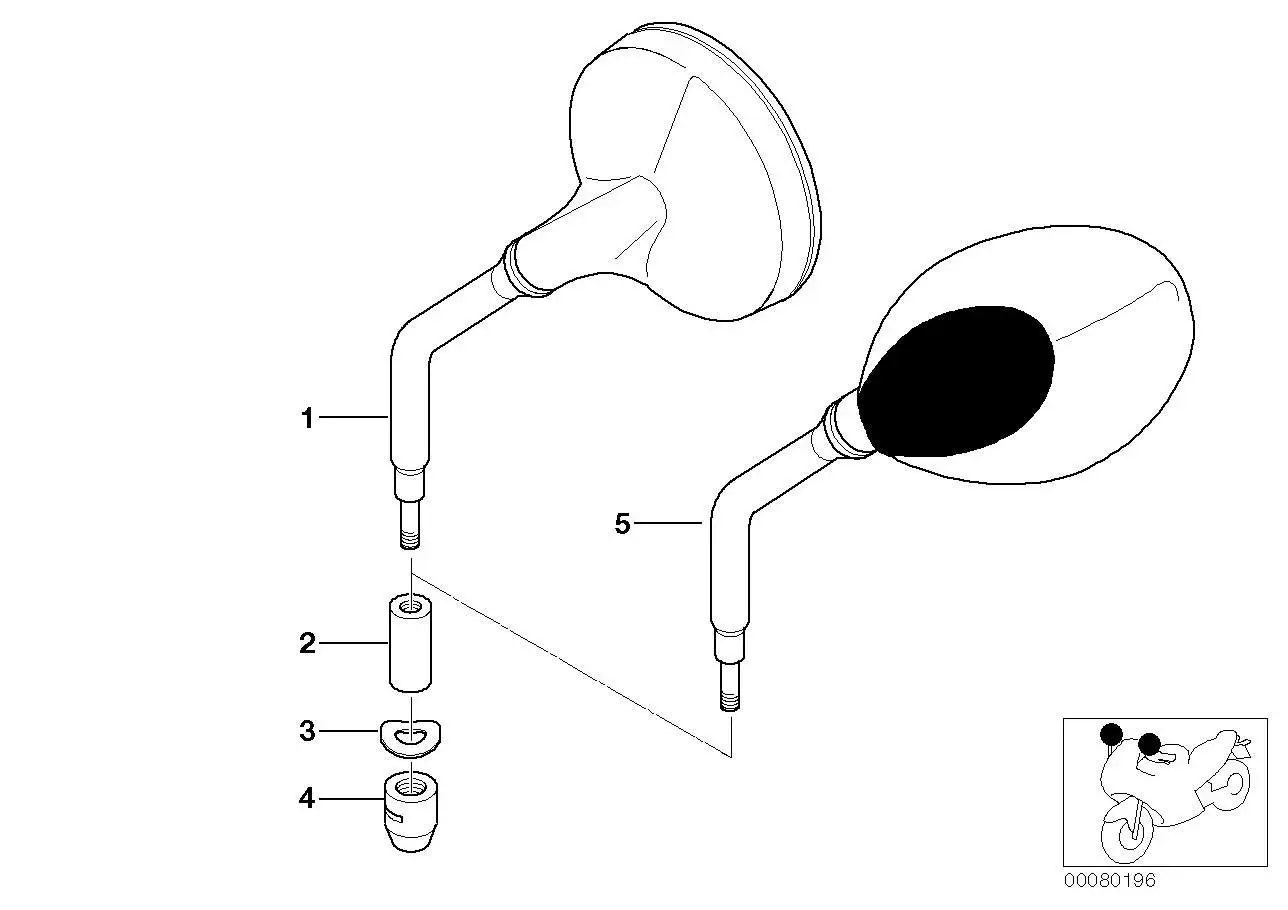 BMW Rückspiegel oval 71607658937