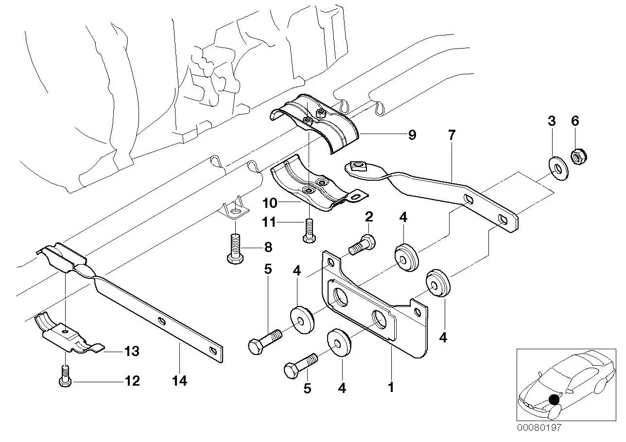 BMW Halteblech E46 18207502344 - 3er E46