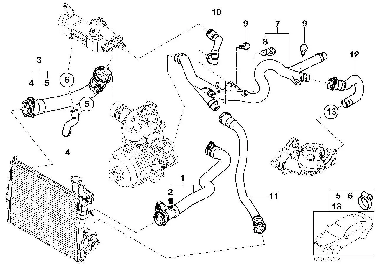 BMW Wasserschlauch E46 E60 E61 E65 11537786724 - Bildposition 04